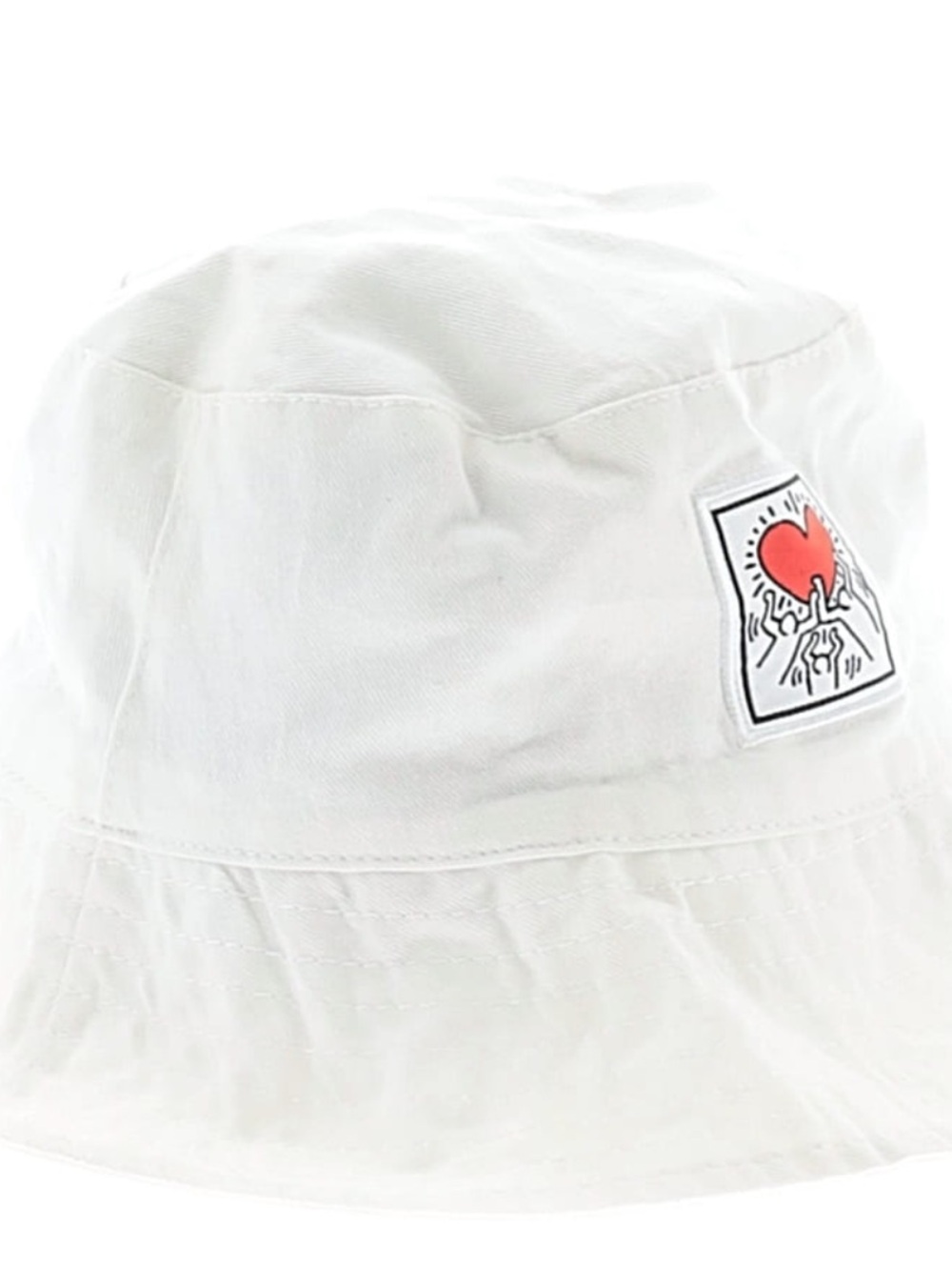 Keith Haring White Bucket Hat, EUC